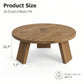 33.5" Round Coffee Table with Wood Grain Top & Angled Legs, Modern Center Table for Living Room & Apartment