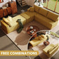 7-Seater U-Shaped Cloud Sectional Sofa – Oversized Deep Seat Couch with Double Chaise & Sleeper Section, No Assembly Required