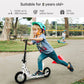 12" Big Wheel Kick Scooter for Adults & Teens, Foldable Commuter Scooter, Pneumatic Tires, Dual Hand Brakes, 220 lb Capacity