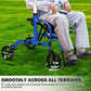All-Terrain Rollator Walker with Seat – Foldable Aluminum Walker with Backrest & Adjustable Height