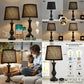 Tall Touch Table Lamps with USB-A and USB-C Charging Ports, Bedside Nightstand Lighting for Bedroom, Living Room and Office