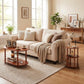 3-Tier Round Side Table with Storage Shelves, Space-Saving Accent Table for Living Room, Bedroom & Office