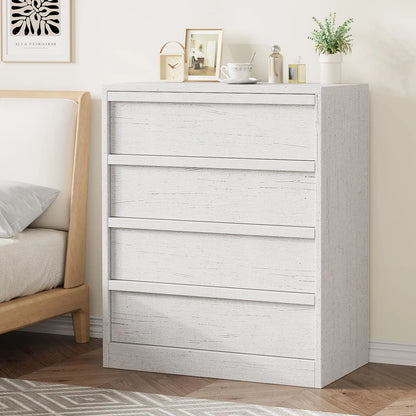 4-Drawer Wooden Nightstand with Large Storage, Modern Bedside Table & End Cabinet for Bedroom, Living Room & Entryway