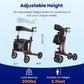 3-in-1 Foldable Rollator Walker for Seniors with Seat & Storage Bag – 300 lb Capacity