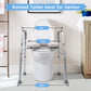 Height Adjustable Raised Toilet Seat with Padded Seat – Homecare Commode & Bathroom Safety Frame, 350 lb Capacity