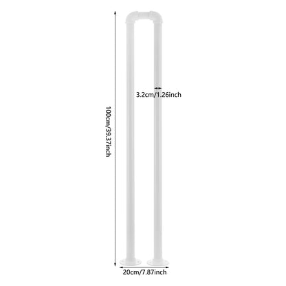 U-Shaped Stair Handrail – 39.37" Carbon Steel Wall Mount Safety Grab Bar for Indoor & Outdoor Stairs