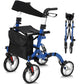 All-Terrain Rollator Walker with Seat – Foldable Aluminum Walker with Backrest & Adjustable Height