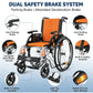Lightweight Foldable Manual Wheelchair – Steel Frame with Flip-Up Armrests & Quick-Release Leg Rests for Travel