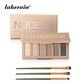 Neutral Nude Matte Eyeshadow Palette with 3 Brushes, Highly Pigmented Eye Makeup