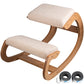 Ergonomic Kneeling Chair with Thick Cushion – Rocking Wood Posture Support Stool for Home Office & Computer Desk