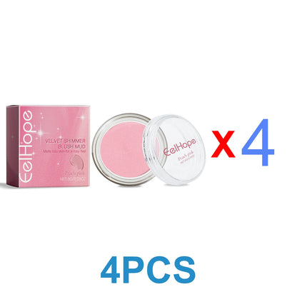 Velvet Cream Blush with Hyaluronic Acid, Silky Shimmer Cheek Tint, Lightweight, Buildable & Long-Lasting