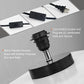 Bedside Table Lamp with Wood Base and Cylindrical Fabric Shade