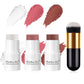 3-Piece Cream Blush, Highlighter & Contour Stick Set with Makeup Brush, Long-Lasting Face Makeup