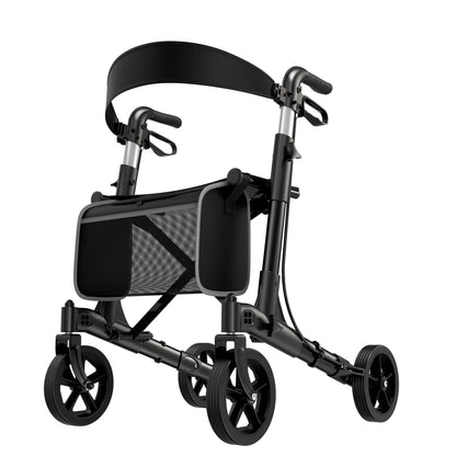 3-in-1 Foldable Rollator Walker for Seniors with Seat & Storage Bag – 300 lb Capacity