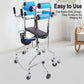 8-Wheel Rollator Walker with 6 Locking Brakes – Adjustable Standing Support Walker, 220 lbs Capacity