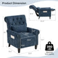 Chenille Pushback Recliner Chair – Upholstered Accent Lounge Chair with Adjustable Footrest & Side Pocket