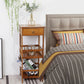 2/3-Tier Bamboo Bedside Nightstand with Drawer, Multifunctional Side Table & Storage Shelf for Bedroom, Sofa & Home