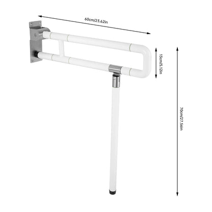 Foldable Toilet Grab Bar – Wall-Mounted Drop-Down Safety Rail with Non-Slip Support Handle