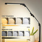 LED Desk Lamp with Clamp, Flexible 4-Section Swing Arm, 3 Light Sources, 4 Color Modes and 5 Brightness Levels