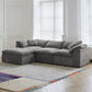 109-Inch Modern L-Shaped Cloud Sectional Sofa – Oversized 3-Seater Deep Seat Chenille Couch with Ottoman, White