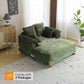56-Inch Oversized Corduroy Chaise Lounge Chair – Deep Seat Reading Sofa Bed with Throw Pillows for Living Room