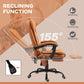7-Point Vibrating Massage Office Chair with Footrest, High Back Reclining Computer Chair with Lumbar Support – Light Brown