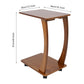 C-Shaped Solid Wood Side Table with Wheels – Portable Rolling TV Tray & Laptop Desk for Couch, Bedside & Small Spaces