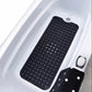 Extra Long Non-Slip Bathtub & Shower Mat 40x16 Inch, Suction Cups, Drain Holes, Machine Washable, Gray & Black