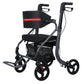 All-Terrain Rollator Walker with Seat for Seniors & Adults, Large Rubber Wheels, Lightweight Foldable Frame, Adjustable Height