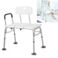 Tub Transfer Bench for Seniors – Height Adjustable Shower Chair with Backrest & Slip-Resistant Feet