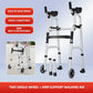 Adjustable Two-Arm Support Walker for Seniors – Foldable Mobility Walking Aid with Wheels
