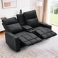 2-Seater Reclining Loveseat Sofa with Massage & Heat – PU Leather Manual Recliner with Cup Holders, Storage & Charging Ports