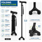 Adjustable Foldable Walking Cane with 360° Pivot Base – Lightweight Self-Standing Mobility Aid