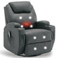 360° Swivel Rocking Recliner Chair with Massage & Heat – Manual Lounge Chair with Remote Control & Cup Holder