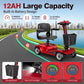 Heavy Duty 4-Wheel Mobility Scooter for Adults, Foldable All-Terrain Carbon Steel Frame, Dual Mode