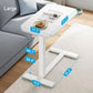 28/32-Inch Height Adjustable Overbed Table with Wheels & Cup Holder, Pneumatic Rolling Laptop Standing Desk for Home Office