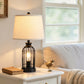 Modern Table Lamp with Double-Layer Fabric Shade, Bedside Lighting for Bedroom and Living Room, Ships from USA