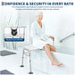 Tub Transfer Bench for Seniors – Height Adjustable Shower Chair with Backrest & Slip-Resistant Feet