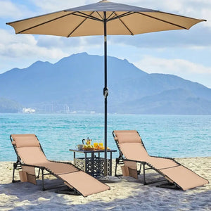 22.4-Inch Folding Tanning Chaise Lounge Chair with Face Hole – 5-Position Adjustable Outdoor Recliner for Lawn, Beach & Patio
