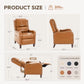 Faux Leather Pushback Recliner Chair – Upholstered Reclining Accent Armchair with Padded Seat for Living Room