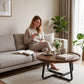 19.7" Minimalist Round Side Table with Metal Frame, Small Coffee & End Table for Living Room and Bedroom