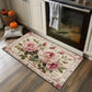 Square Bathroom Floor Mat, Absorbent Flannel Rug with Non-Slip PVC Backing