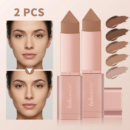 2-Piece Cream Bronzer Stick Set, Smooth Blendable Face Contour, Waterproof Natural Sun-Kissed Finish