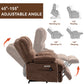 Large Chenille Power Lift Recliner Chair with Wide Seat, High Back, 8-Point Vibration Massage & Lumbar Heat – Brown