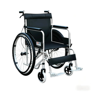 Lightweight Foldable Manual Wheelchair with 24-Inch Wheels and Toilet Function