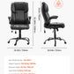 Ergonomic Executive Office Chair, 300/400 lb Capacity PU Leather Reclining Chair with Adjustable Height