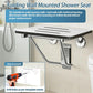 18" Wall-Mounted Folding Shower Seat – Fold-Down Bath Bench with Stainless Steel Frame, 420 lb Capacity