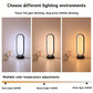 Modern Oval LED Table Lamp, Dimmable with 3 Color Temperatures, USB Powered Bedside Ring Light