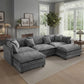 113.4-Inch Modular Cloud Sectional Sofa with Ottoman – Oversized Deep Seat Couch, Solid Wood Frame for Living Room
