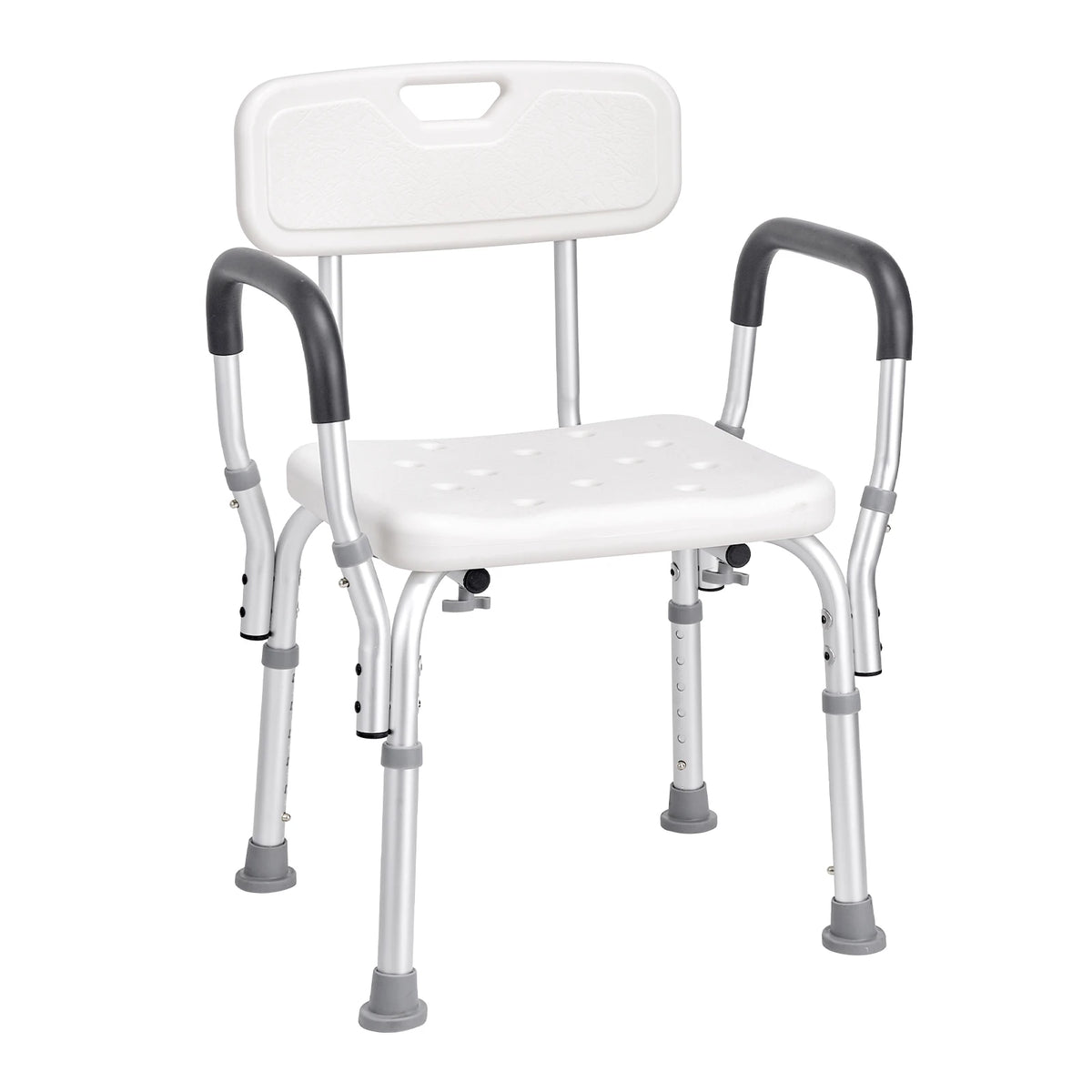 Adjustable Shower Chair with Backrest – Height Adjustable Non-Slip Bath Seat for Seniors, 350 lb Capacity